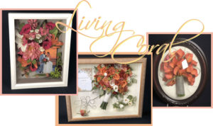 living coral wedding keepsake montage