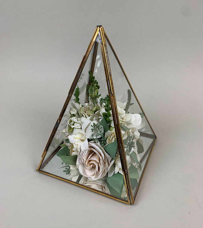 Giza Glass Desk Box with Floral Cluster