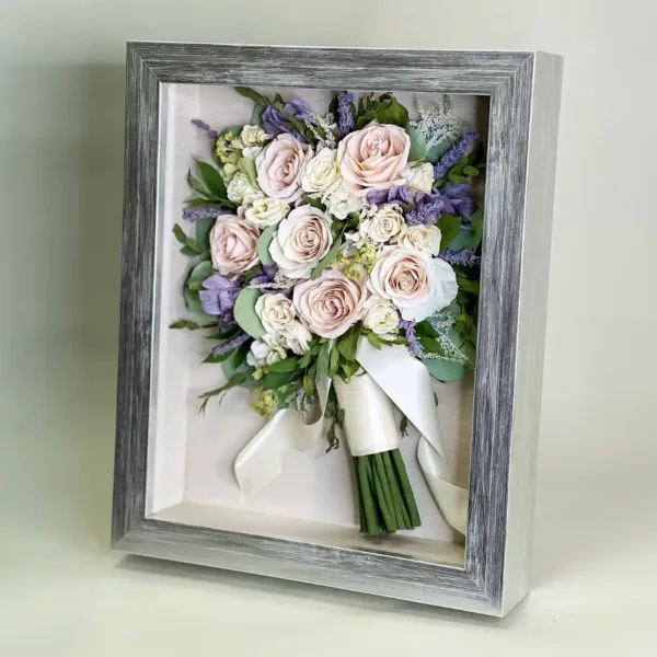 Floral Shadow Box with Wedding Bouquet | 9x12