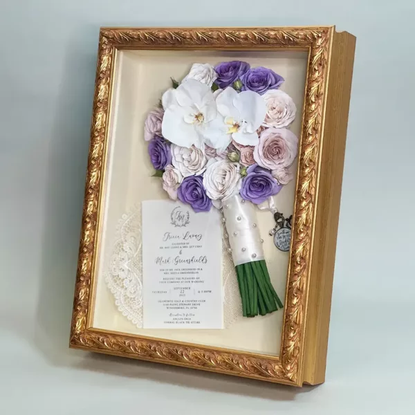Floral Shadow Box with Wedding Bouquet | 9x12 - Image 2