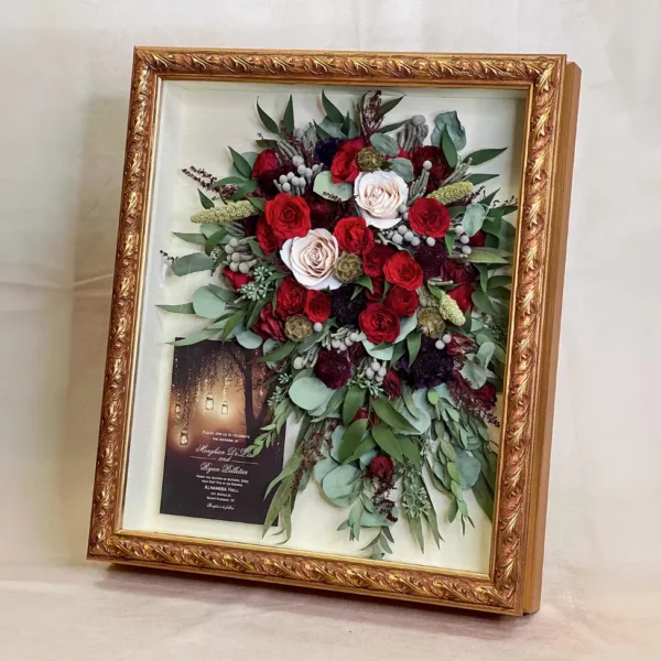 Floral Shadow Box with Wedding Bouquet | 11x14 - Image 2
