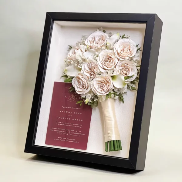 Floral Shadow Box with Wedding Bouquet | 11x14 - Image 3