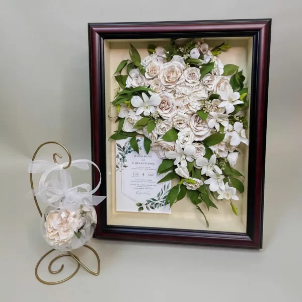 Floral Shadow Box with Wedding Bouquet | 11x14