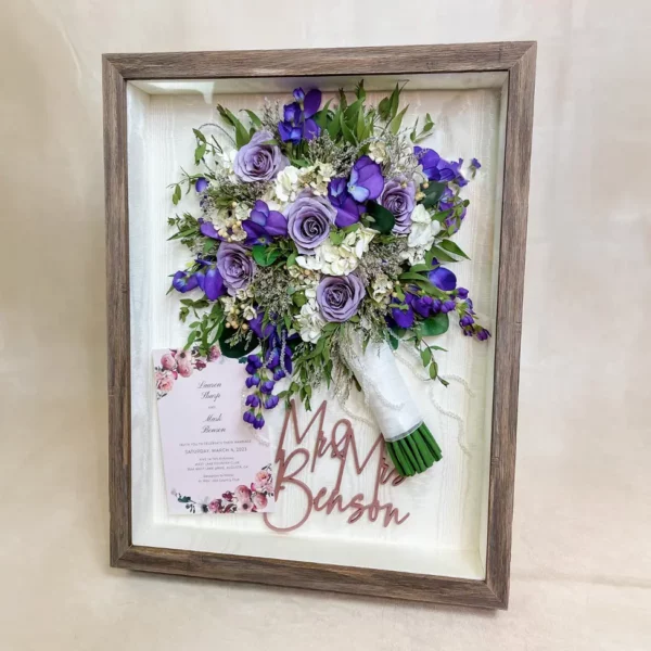 Floral Shadow Box with Wedding Bouquet | 12x16 - Image 2