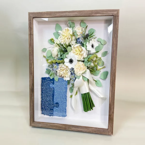 Floral Shadow Box with Wedding Bouquet | 12x16 - Image 3