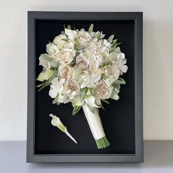 Floral Shadow Box with Wedding Bouquet | 12x16
