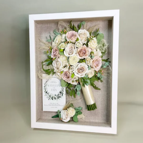 Floral Shadow Box with Wedding Bouquet | 12x16 - Image 5