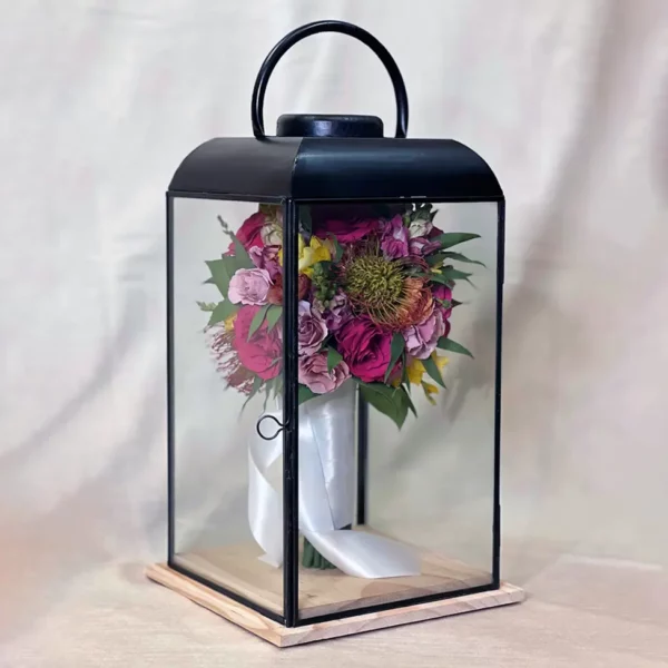 Tabletop Hand-Tied Bouquet Design in Soho Lantern | 8x8x18 - Image 3