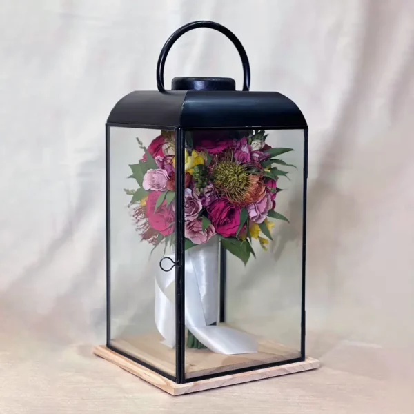 Tabletop Hand-Tied Bouquet Design in Soho Lantern | 8x8x18 - Image 5